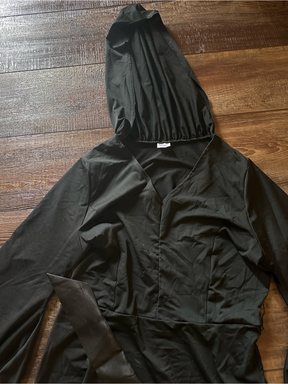Spirit Black Hooded Robe Adult Costume, Halloween - Picture 5 of 5